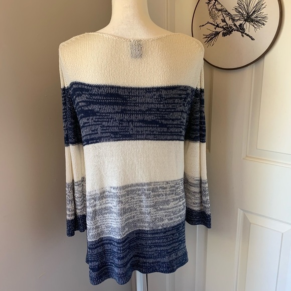 GAP navy/white color block stripe knit sweater - Picture 4 of 7
